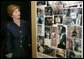 Laura Bush tours the exhibit, "From Slavery to Freedom," at the National Underground Railroad Freedom Center prior to dedication ceremonies in Cincinnati, Ohio, Monday, Aug. 23, 2004. White House photo by Joyce Naltchayan