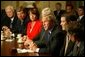 President George W. Bush hosts a bipartisan meeting with Members of the House and Senate in the Cabinet Room Wednesday, Sept. 8, 2004. White House photo by Tina Hager