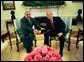 President George W. Bush speaks with Adil Abd al-Mahdi, Finance Minister of the Interim Government of the Republic of Iraq, Thursday, October 07, 2004, in the Oval Office. White House photo by Eric Draper