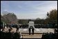 President George W. Bush visit the Tomb of the Unknowns at Arlington National Cemetery on Veterans Day Thursday, Nov. 11, 2004. After paying his respects, the President delivered remarks at the cemetery's amphitheater. White House photo by Paul Morse