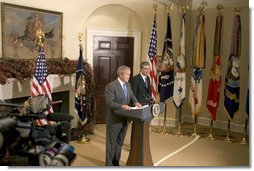 President George W. Bush announces his nomination for Secretary of Commerce, Carlos Gutierrez, in the Roosevelt Room Monday, Nov. 29, 2004.   White House photo by Paul Morse