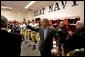 President George W. Bush gives a final wave to USMA cadets before the start of the Army/Navy game in Philadelphia, Pa., Dec. 4, 2004. White House photo by Tina Hager