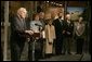 Vice President Dick Cheney addresses holocaust survivors and their family members during a reception at the Galicia Jewish Museum in Krakow, Poland, Wednesday, Jan. 26, 2005. Vice President Cheney leads a U.S. delegation to Poland to commemorate the 60th Anniversary of the Liberation of the Auschwitz-Birkenau Concentration Camp. White House photo by David Bohrer