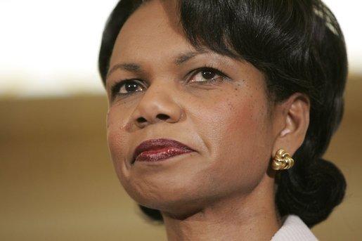 Dr. Condoleezza Rice takes the oath of office from Justice Ruth Bader Ginsburg Friday, Jan. 28, 2005, as she's ceremoniously sworn in as Secretary of State. White House photo by Eric Draper