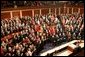 President George W. Bush receives a standing ovation during his State of the Union Address at the U.S. Capitol, Wednesday, Feb. 2, 2005. White House photo by Susan Sterner