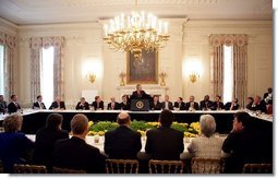 President George W. Bush addresses the National Governors Association at the White House Monday, Feb. 28, 2005.  White House photo by Eric Draper