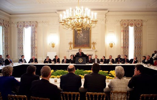 President George W. Bush addresses the National Governors Association at the White House Monday, Feb. 28, 2005. White House photo by Eric Draper