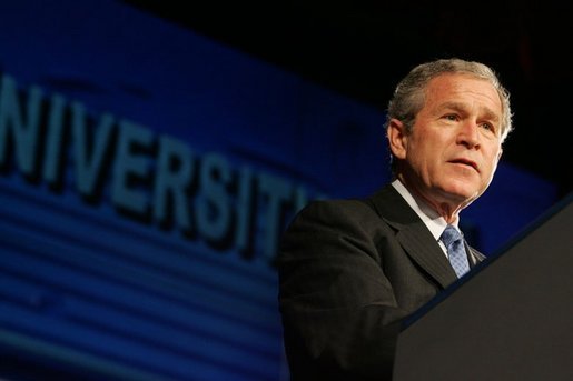 President Bush talks about the War on Terror at the National Defense University at Fort Lesley J. McNair in Washington, D.C., Tuesday, March 8, 2005. White House photo by Krisanne Johnson