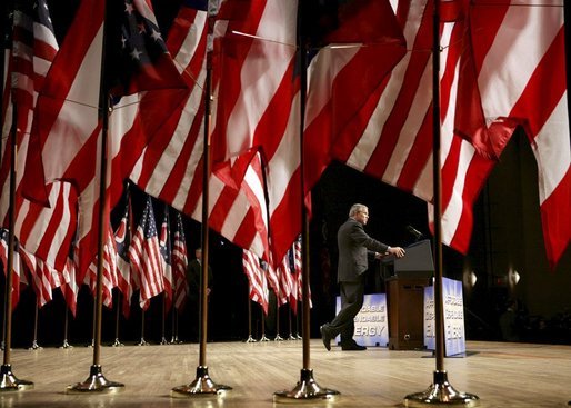 President George W. Bush talks about his energy policy during a visit to Columbus, Ohio, Wednesday, March 9, 2005. "A sound energy bill must meet four objectives: it must promote conservation and efficiency, increase domestic production, diversify our energy supply, and modernize our energy infrastructure," said the President. White House photo by Eric Draper