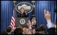 President George W. Bush calls on reporters during his press conference in the James S. Brady Press Briefing Room at the White House Wednesday, March 16, 2005. White House photo by Paul Morse