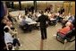 President George W. Bush talks about Social Security issues with a group of seniors Monday, March 21, 2005, at the Morris K. Udall Center in Tucson, Ariz. The recreation center was the president’s first stop on his Arizona visit. White House photo by Eric Draper