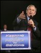 President George W. Bush emphasizes a point as he talks about strengthening Social Security Monday, March 21, 2005, to senior citizens at the Tucson Convention Center in Tucson, Ariz. White House photo by Eric Draper