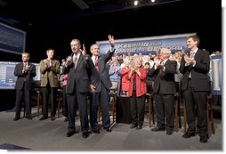 President George W. Bush discusses Social Security at Kirkwood Community College in Cedar Rapids, Iowa, Wednesday, March 30, 2005. "It has provided a safety net for a lot of citizens. The problem is, there's a hole in the safety net for a generation which is coming up," said the President.  White House photo by Paul Morse