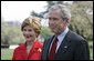 President George W. Bush addresses the press on the South Lawn Tuesday, April 19, 2005. "Laura and I offer our congratulations to Pope Benedict XVI. He's a man of great wisdom and knowledge. He's a man who serves the Lord," said the President. "We remember well his sermon at the Pope's funeral in Rome, how his words touched our hearts and the hearts of millions." White House photo by Paul Morse