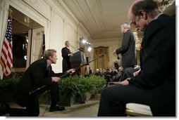 President George W. Bush holds a press conference in the East Room Thursday, April 28, 2005.  White House photo by Eric Draper