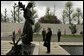 First Lady Laura Bush reflects after placing flowers at the Mourning Woman Statue in Netherlands American Cemetery Sunday, May 8, 2005, in Margraten. White House photo by Krisanne Johnson