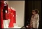 Laura Bush and Nancy Reagan view part of The Heart Truth’s First Ladies Red Dress Collection on exhibit Thursday, May 12, 2005, at the John F. Kennedy Center for the Performing Arts in Washington D.C. White House photo by Krisanne Johnson