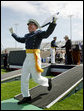 A cadet celebrates after receiving his diploma from the U.S. Air Force Academy in Colorado on Wednesday, June 1, 2005. Vice President Dick Cheney delivered the commencement address and personally congratulated the newly-commissioned officers. White House photo by David Bohrer