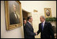 President George W. Bush welcomes Prime Minister Recep Tayyip Erdogan of Turkey to the Oval Office Wednesday, June 8, 2005. "Turkey's democracy is an important example for the people in the broader Middle East, and I want to thank you for your leadership," said the President in his remarks during the two leaders' meeting with the press. White House photo by Eric Draper