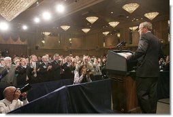 President George W. Bush addresses Associated Builders and Contractors, ABC, in Washington, D.C., Wednesday, June 8, 2005.  White House photo by Paul Morse