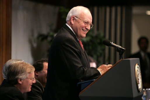 Vice President Dick Cheney addresses the National Press Club during a luncheon honoring the recipients of the Gerald R. Ford Journalism Awards in Washington, D.C., Monday, June 13, 2005. White House photo by Paul Morse