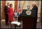 Vice President Dick Cheney swears in Toria Nuland as U.S. Ambassador to the North Atlantic Treaty Organization during a ceremony at the U.S. State Department Wednesday, July 13, 2005. Mrs. Nuland's family participated in the ceremony. White House photo by David Bohrer