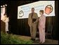 Laura Bush and her brother-in-law Florida Gov. Jeb Bush are applauded upon their arrival at the Teen Trendsetters Reading Mentors 2005 Annual Summit, July 26, 2005 at the Wyndham Orlando Resort in Orlando, Florida. White House photo by Krisanne Johnson