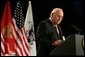 Vice President Dick Cheney speaks to the attendees at the 73rd National Convention of the Military Order of the Purple Heart in Springfield, Missouri, Thursday, August 18, 2005. The organization was formed in 1932 for the protection and mutual interest of all who have, as a result of being wounded in combat, recieved the Purple Heart. White House photo by David Bohrer