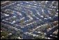 Flooding caused by Hurricane Katrina in the New Orleans area is visible from Air Force One Wednesday, Aug. 31, 2005, as President Bush was able to survey the ravages of the storm during his return from Crawford, Texas to Washington D.C. White House photo by Paul Morse