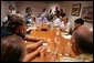 Vice President Dick Cheney meets with local and elected officials, Thursday, Sept. 8, 2005 in Gulfport Miss., while on a tour of the Gulf Coast areas devastated by Hurricane Katrina. White House photo by David Bohrer