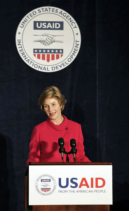 Laura Bush delivers remarks at the USAID Dinner: Fighting Malaria in Africa: Taking Action, Building Partnerships, in New York Wednesday, Sept. 14, 2005. White House photo by Krisanne Johnson