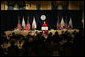 Laura Bush delivers remarks at the USAID Dinner: Fighting Malaria in Africa: Taking Action, Building Partnerships, in New York Wednesday, Sept. 14, 2005. White House photo by Krisanne Johnson