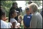 Lynne Cheney speaks with children at George Washington's Mount Vernon Estate, Friday, Sept. 16, 2005 in Mount Vernon, Va., during the Constitution Day 2005: Telling America's Story event. White House photo by Shealah Craighead