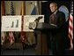 President George W. Bush delivers a statement Thursday, Sept. 22, 2005, on the War on Terror during a visit to the Pentagon. President Bush also thanked the leadership of the Pentagon for their help in the aftermath of Hurricane Katrina. White House photo by Eric Draper