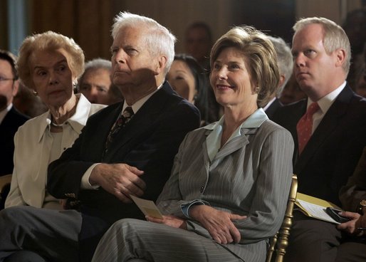 Laura Bush participates in the National Book Festival Author's breakfast in the East Room Saturday, Sept. 24, 2005. White House photo by Krisanne Johnson