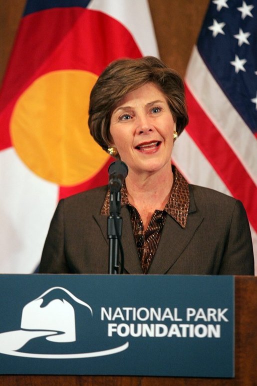 Mrs. Bush speaks at Phipps Mansion in Denver, CO, Thursday, October 20, 2005, during a Junior Ranger luncheon. The Junior Ranger program introduces young people to America's national parks and historic sites, by teaching lessons about history, culture, and science, as well as respect for nature and appreciation for our role in protecting it. White House photo by Shealah Craighead