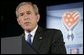 President George W. Bush speaks to the Joint Armed Forces Officers' Wives Luncheon Tuesday, Oct. 25, 2005, at Bolling Air Force Base in Washington, D.C. The President thanked the members for their courage and sacrifice saying, "We don't know the course our own struggle will take or the sacrifices that might lie ahead. We do know the strength and character that our troops and military families bring to the fight." White House photo by Paul Morse