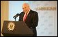 Vice President Dick Cheney delivers his remarks on the war on terror, arguing against a withdrawl from Iraq, during a speech, Monday Nov. 21, 2005, to the American Enterprise Institute. White House photo by David Bohrer