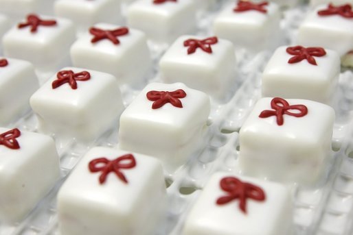 Detail shot of petit fours, discussed by White House Executive Pastry Chef Thaddeus Dubois in his 'Ask the White House' chat, Friday, December 9, 2005, made in preparation for holiday dinners at the White House. White House photo by Shealah Craighead