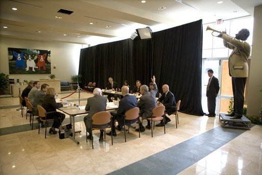 President George W. Bush meets with small business owners and community leaders during a roundtable session in New Orleans, La., Thursday, Jan. 12, 2006. White House photo by Eric Draper