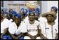 Traditional Nigerian dancers smile as they participate Wednesday, Jan. 18, 2006, in the festivities surrounding the visit by Laura Bush to St. Mary's hospital in Gwagwalada, Nigeria. White House photo by Shealah Craighead