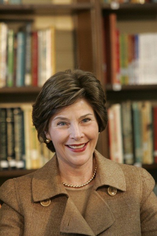 Laura Bush participates in a question and answer roundtable Wednesday, Jan. 26, 2006 during a visit to the Alice M. Harte Elementary School in New Orleans, La. White House photo by Shealah Craighead