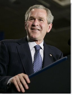 President George W. Bush addresses his remarks to an audience at Freedom House, Wednesday, March 29, 2006 in Washington. where President Bush discussed Democracy in Iraq and thanked the Freedom House organization for their work to expand freedom around the world. White House photo by Eric Draper