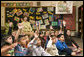 Mrs. Laura Bush sits with Mrs. Jessica Maes’s second grade class at Bel Air Elementary School in Albuquerque, N.M., Monday, April, 3, 2006, during a lesson called Protecting You/Protecting Me, to teach the prevention of substance and alcohol abuse. Protecting You/Protecting Me is a curriculum developed and supported by Mothers Against Drunk Driving, for children in grades 1-5, focusing on the effects of alcohol on the developing brain during the first 21 years of life. White House photo by Shealah Craighead