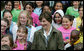 Mrs. Laura Bush meets with the Katrina Kids, children from the Katrina ravaged areas of the Gulf Coast, during their visit to the White House to attend the 2006 White House Easter Egg Roll, Monday, April 17, 2006. White House photo by Shealah Craighead