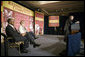 Saying that he's honored to be "at one of the finest institutions in the United States of America," President George W. Bush speaks to the audience Wednesday, April 19, 2006, at Tuskegee University in Tuskegee, Alabama about the American Competitiveness Initiative. White House photo by Paul Morse