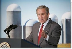 President George W. Bush addresses the Renewable Fuels Association Tuesday, April 25, 2006, at the Marriott Wardman Park Hotel in Washington, D.C. White House photo by Paul Morse