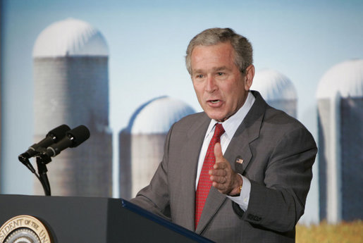 President George W. Bush addresses the Renewable Fuels Association Tuesday, April 25, 2006, at the Marriott Wardman Park Hotel in Washington, D.C. White House photo by Paul Morse