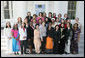 Mrs. Laura Bush is joined by participants in the U.S. State Department's partnership with FORTUNE's Most Powerful Women mentoring program Monday, May 1, 2006 at the White House. The new program provides a significant opportunity for top U.S. women executives to mentor emerging women in businesses from around the world, allowing women from across the globe to spend a month working with mentors in the U.S. to enhance their management and business skills. White House photo by Kimberlee Hewitt