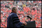 President George W. Bush delivers the commencement address to the class of 2006 of Oklahoma State University in Stillwater, OK on Saturday May 6, 2006. White House photo by Paul Morse